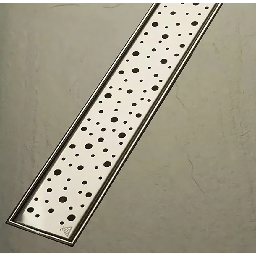 Душевой лоток CHUDEJ D40 Drops 750 мм, боковой слив, пластиковый, решетка из нержавеющей стали фото 3