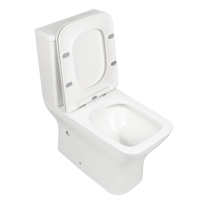 Унитаз-компакт AQUA NERO STONE 360х620х800 безободковый, с быстросъемным сиденьем микролифт, белый фото 4