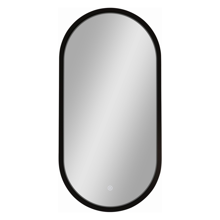 Зеркало AQUA NERO Кадриль 400х25х800 овальное, LED-подсветка, универсальный монтаж, сенсорный выключ фото 1