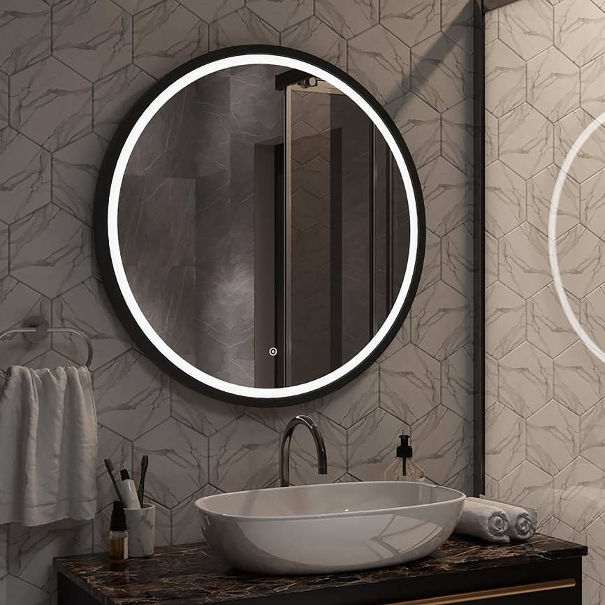 Зеркало AQUA NERO Ламбада-лофт D800 круглое, LED-подсветка, сенсорный выключатель с функцией диммера фото 8