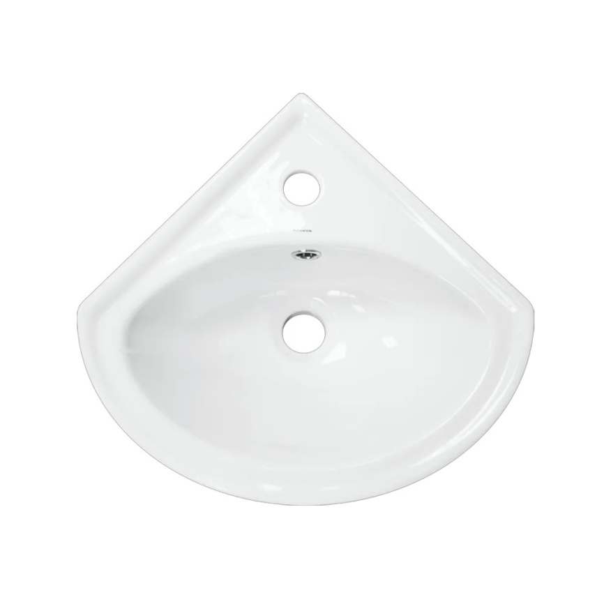 Раковина угловая SANITA Веер 23 санфарфор, белый фото 4
