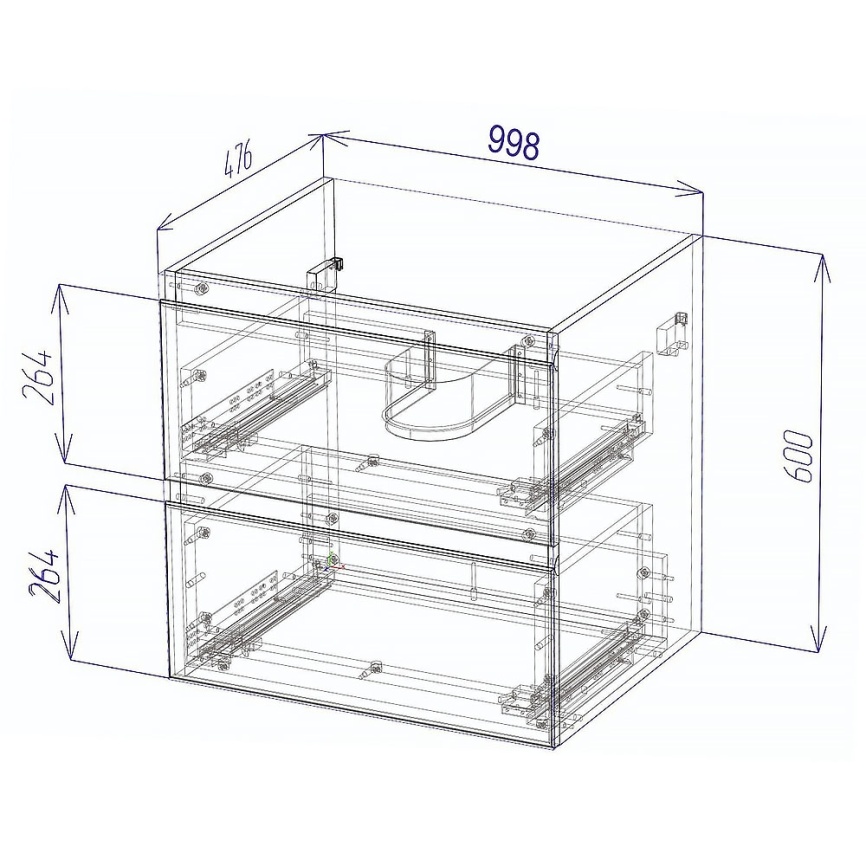 Комплект AQUA NERO Сандра 100-2 1000х476х660 подвесная тумба с раковиной АСТИ-100, покрытие эмаль, б фото 10