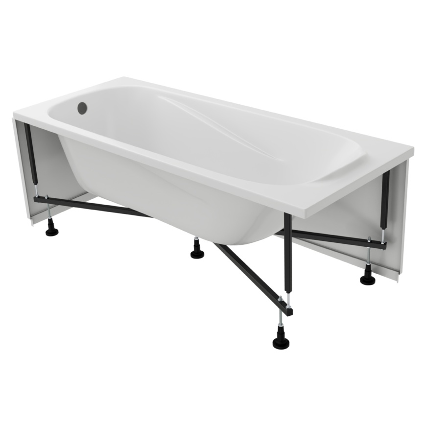 Ванна акриловая VENTO ITALY SERENA Simple LA 1600х700х435 прямоугольная, без каркаса и панели, белый фото 2