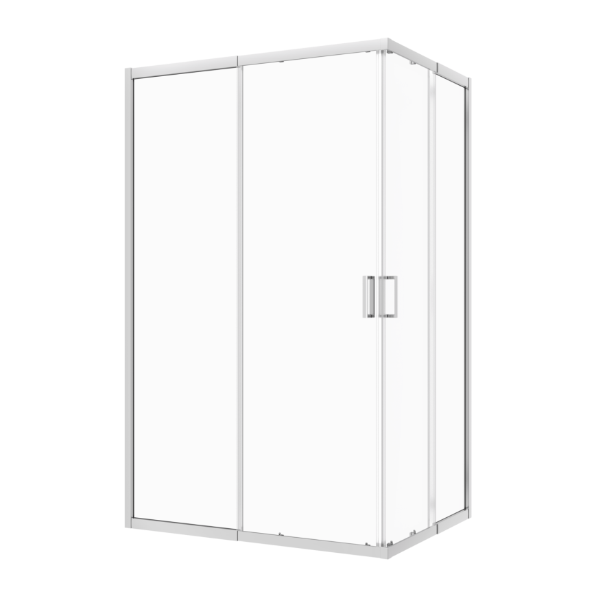 Душевое ограждениe 120*90*195(118*88*195) хром,6мм прозрач.стекло,профиль алюм.телескоп. (1 место) фото 2