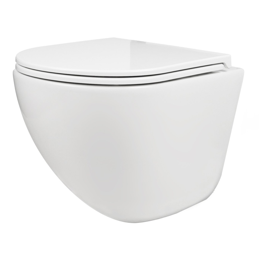 Унитаз подвесной AQUA NERO БЛУМ 360х495х390 безободковый, слив скрытый "Торнадо", с быстросъемным си фото 5