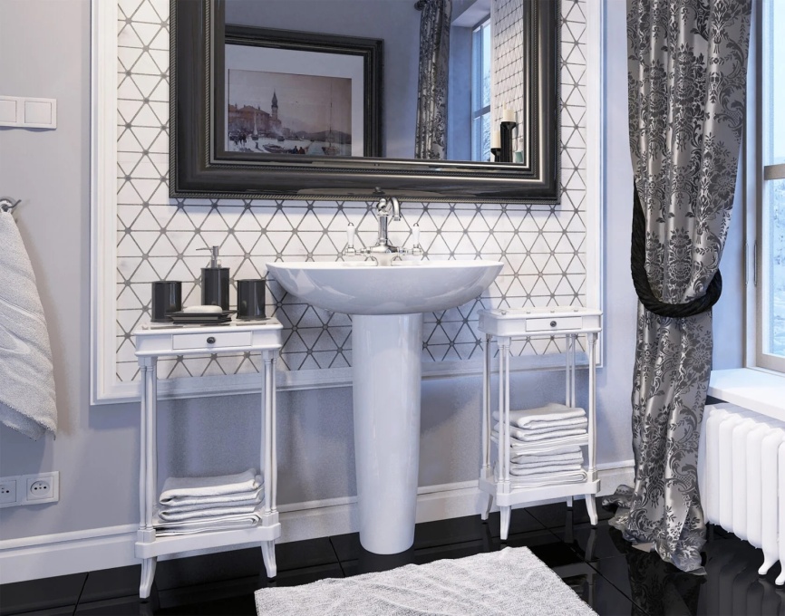 Раковина подвесная SANITA LUXE "Классик" 65 санфарфор, белый фото 4