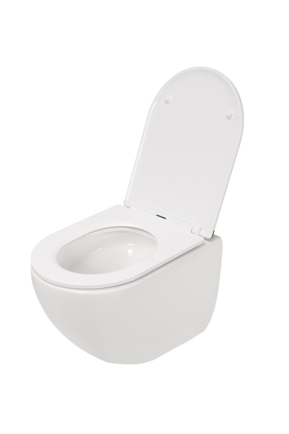 AN-018S Унитаз подвесной безободковый,торнадо, 520*365*365 мм,с сиденьем микролифт дюропласт, золото фото 7