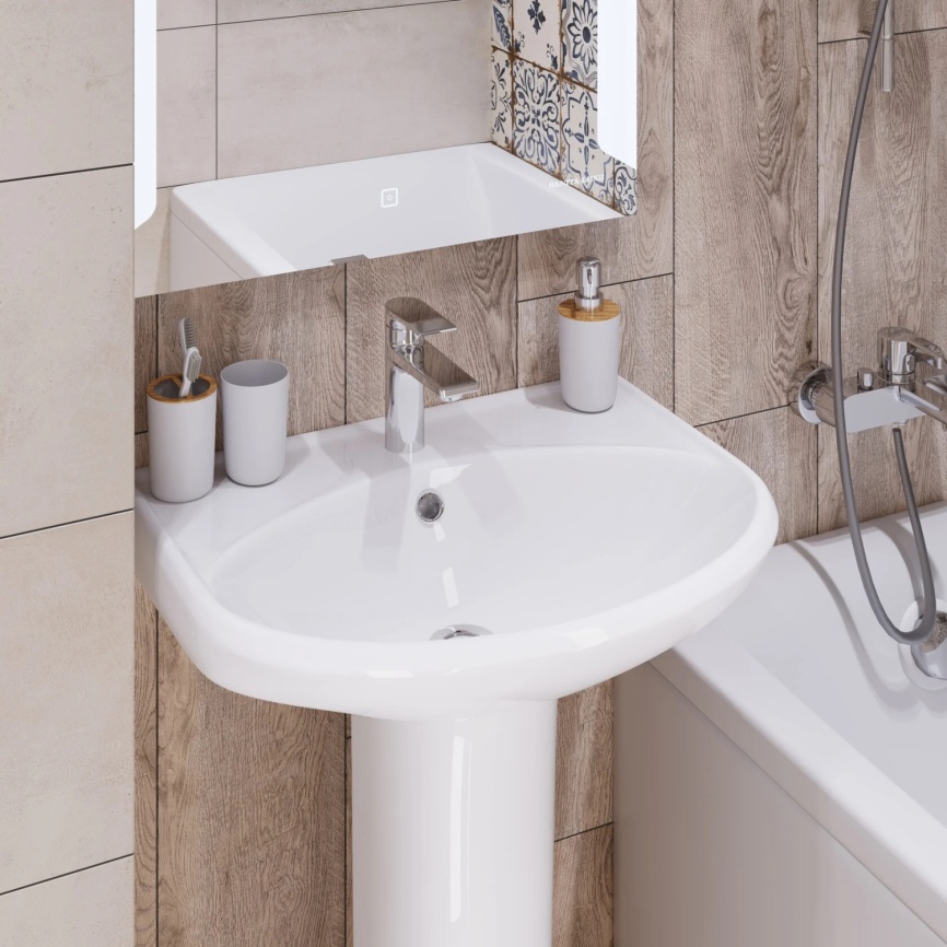 Раковина подвесная SANITA Самарский 87 санфарфор, белый фото 5