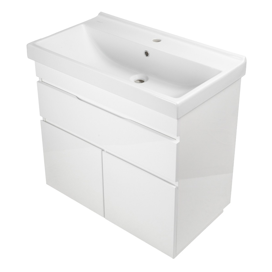 Комплект AQUA NERO Сабина 80Н 805х450х850напольная тумба с раковиной Фест 80, покрытие эмаль, белый  фото 3