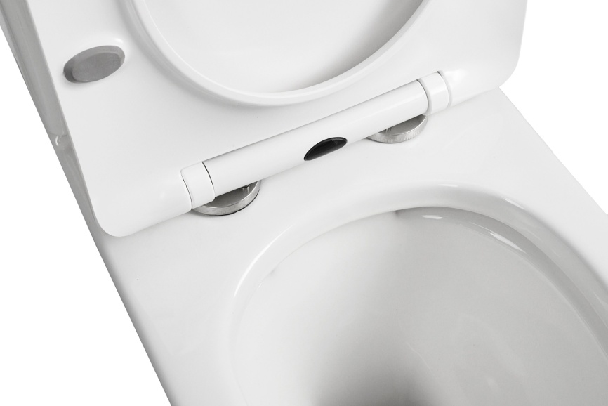 Унитаз-компакт AQUA NERO FIRE 370х640х800 безободковый, с быстросъемным сиденьем микролифт, белый фото 8