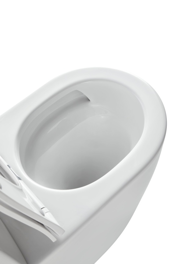 AN-022A Унитаз-компакт безободковый, Торнадо 595*365*785 мм,с сиденьем микролифт дюропласт тонкое фото 2