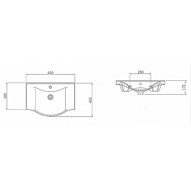 Комплект AQUA NERO Келли 65Н 650х450х870 напольная тумба с раковиной Edra Classic 65, покрытие эмаль фото 7