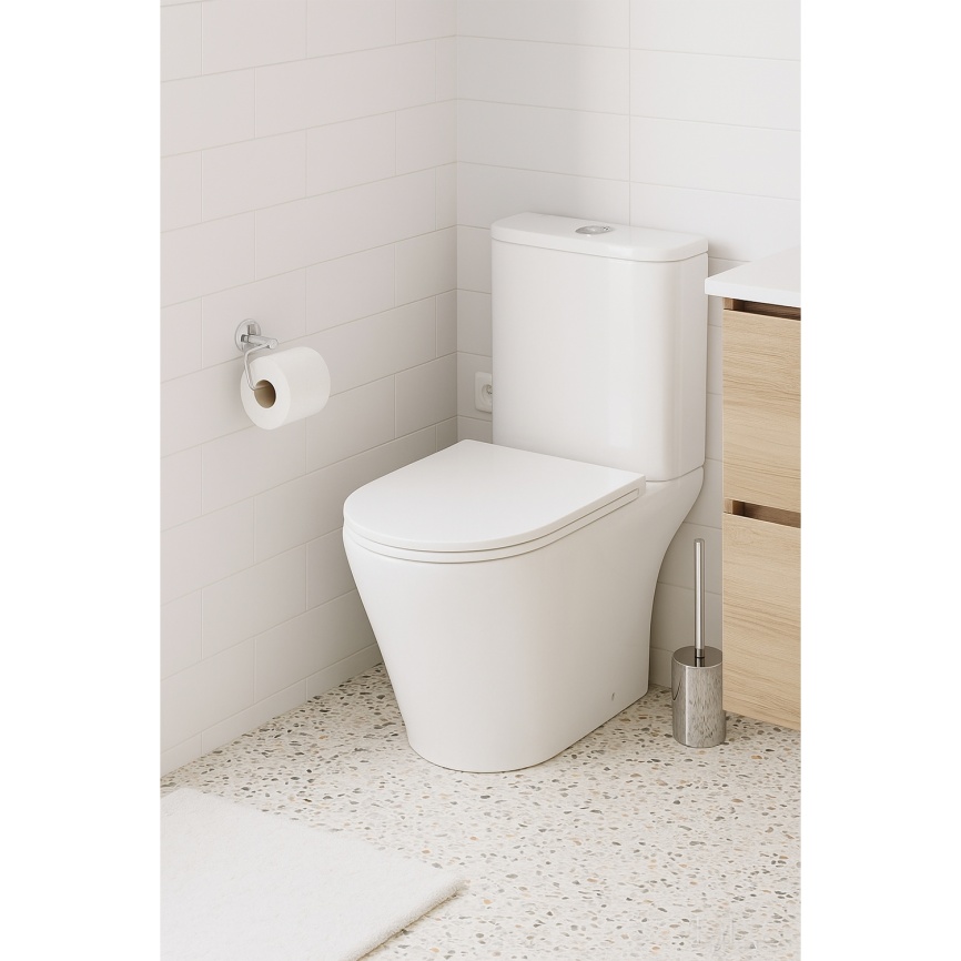 Унитаз-компакт AQUA NERO ARETA 385х615х805 безободковый, слив скрытый "Торнадо", с быстросъемным сид фото 17