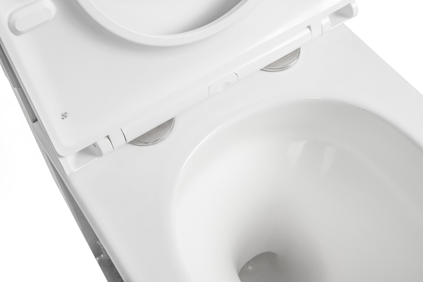 Унитаз подвесной AQUA NERO БЛУМ 360х495х390 безободковый, слив скрытый "Торнадо", с быстросъемным си фото 8