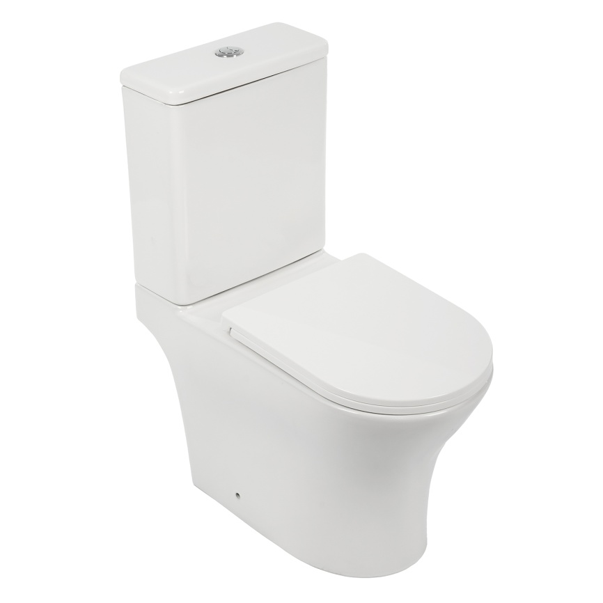 Унитаз-компакт AQUA NERO ЛИНК 350х665х830 безободковый, слив "Торнадо", с быстросъемным сиденьем мик фото 1