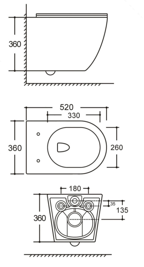 Унитаз подвесной AQUA NERO NAVI 360х520х360 безободковый, слив "Торнадо", с быстросъемным сиденьем м фото 15