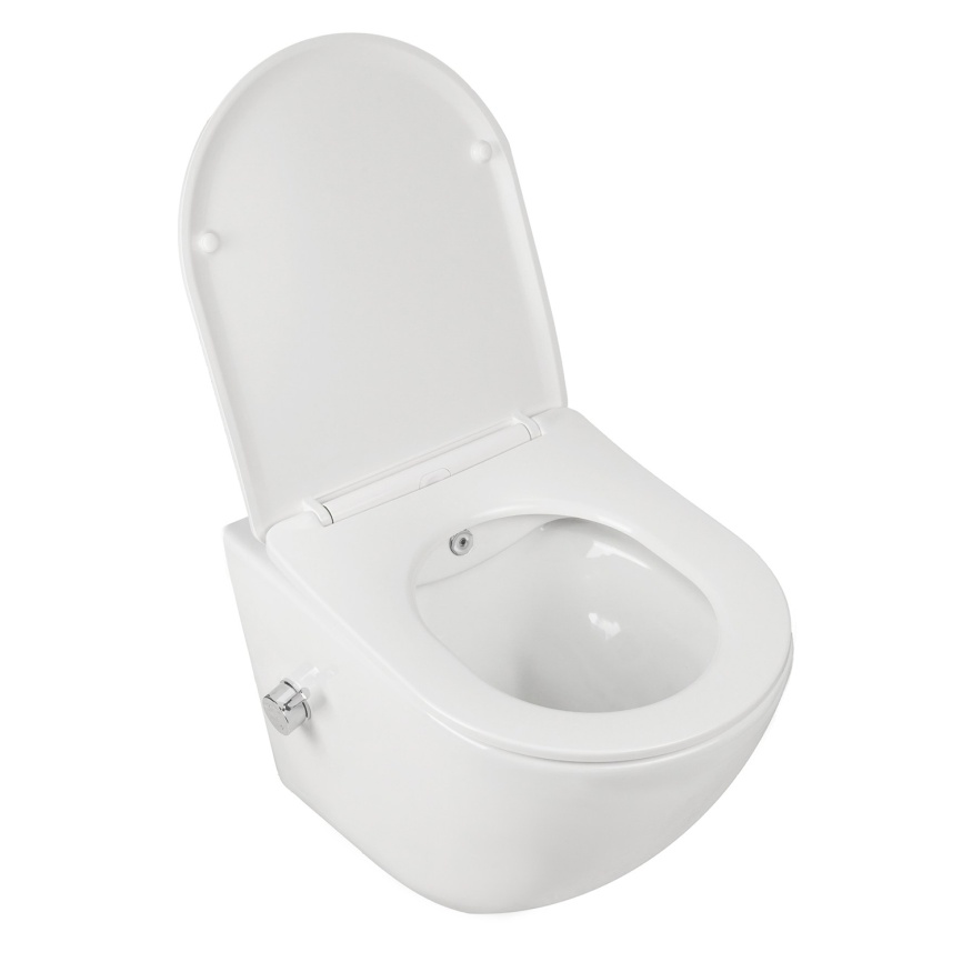 Унитаз подвесной AQUA NERO ARIES 365х490х363 c функцией биде, безободковый, с быстросъемным сиденьем фото 8