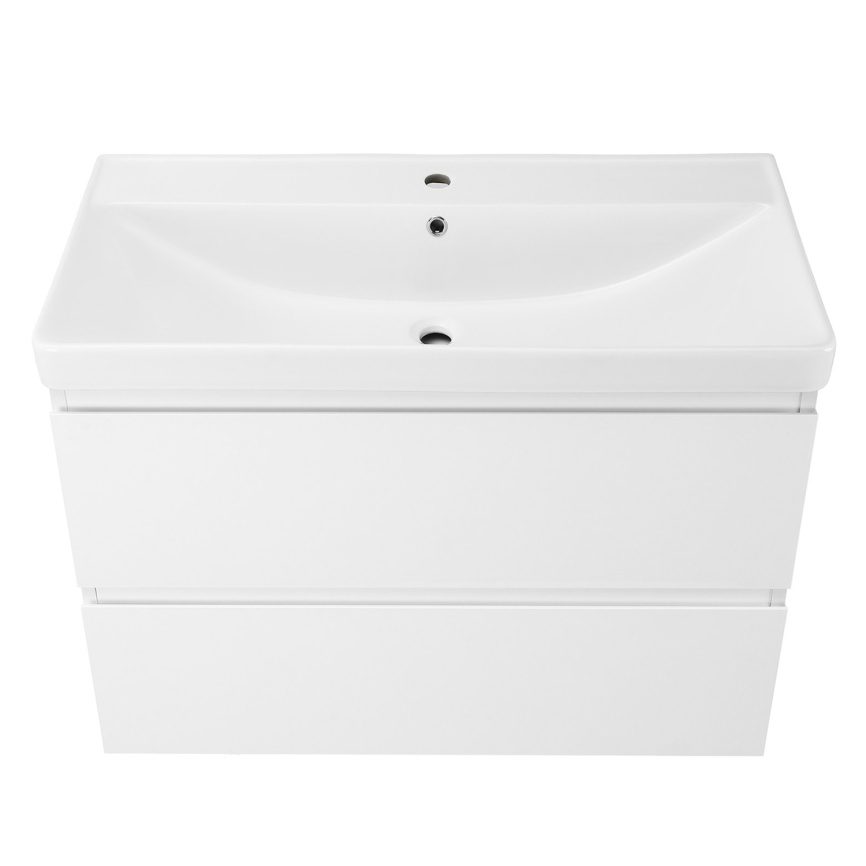 Комплект AQUA NERO Сандра 70-2 подвесная тумба с раковиной АСТИ-70, покрытие эмаль, белый глянцевый фото 5