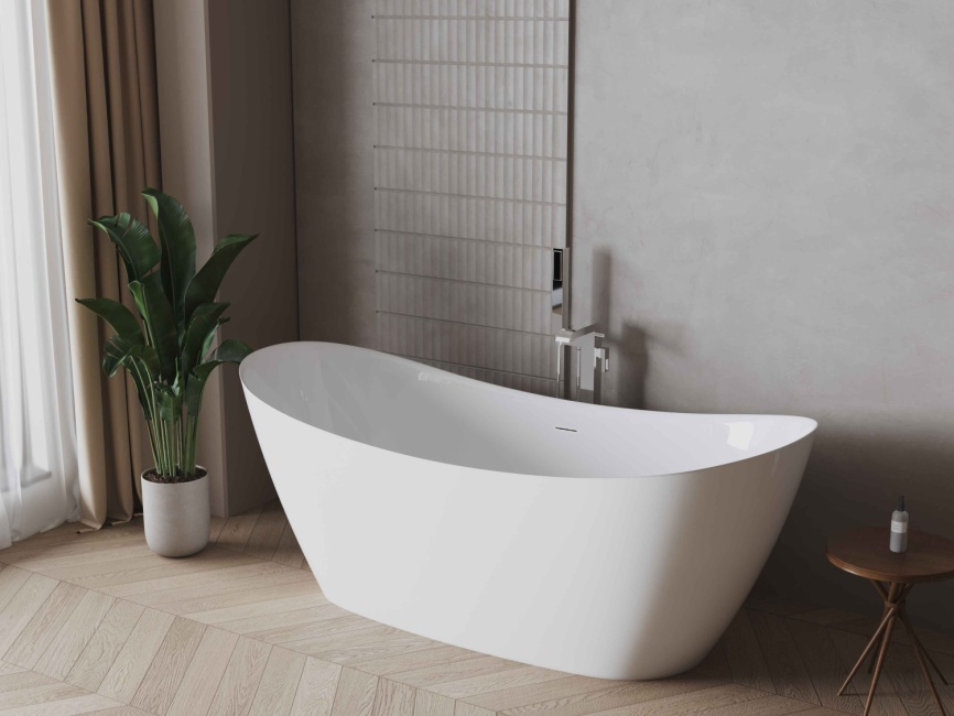 КРИСТАЛЛО Ванна акриловая отдельностоящая 1700*750*580, белый фото 4