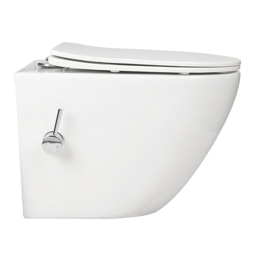 Унитаз подвесной AQUA NERO ARIES 365х490х363 c функцией биде, безободковый, с быстросъемным сиденьем фото 6