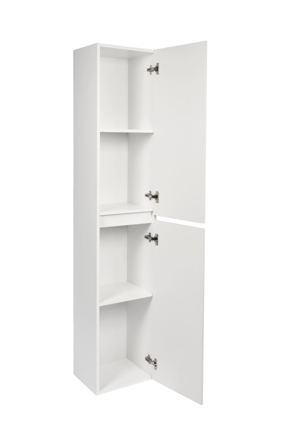 Пенал Акцент 36 правый напольный, рифленый, белый глянец фото 2