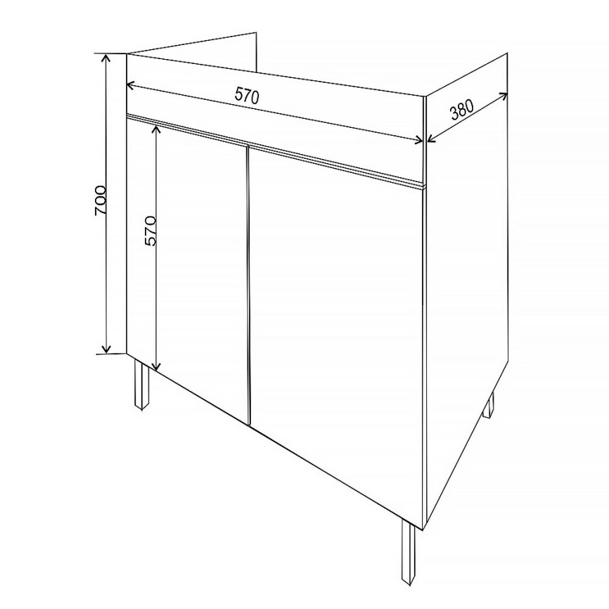 Комплект AQUA NERO Сабина 60Н 600х400х850 напольная тумба с раковиной Фест 60, покрытие эмаль, белый фото 6