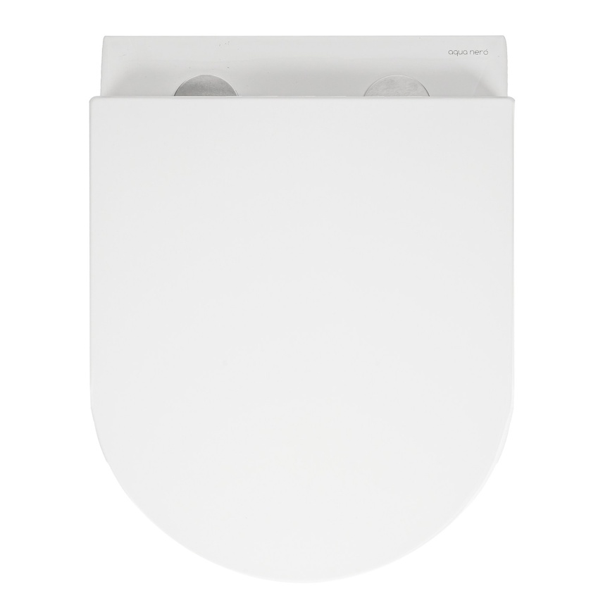 Унитаз подвесной AQUA NERO SKY 360х495х365 безободковый, с быстросъемным сиденьем микролифт, белый фото 5