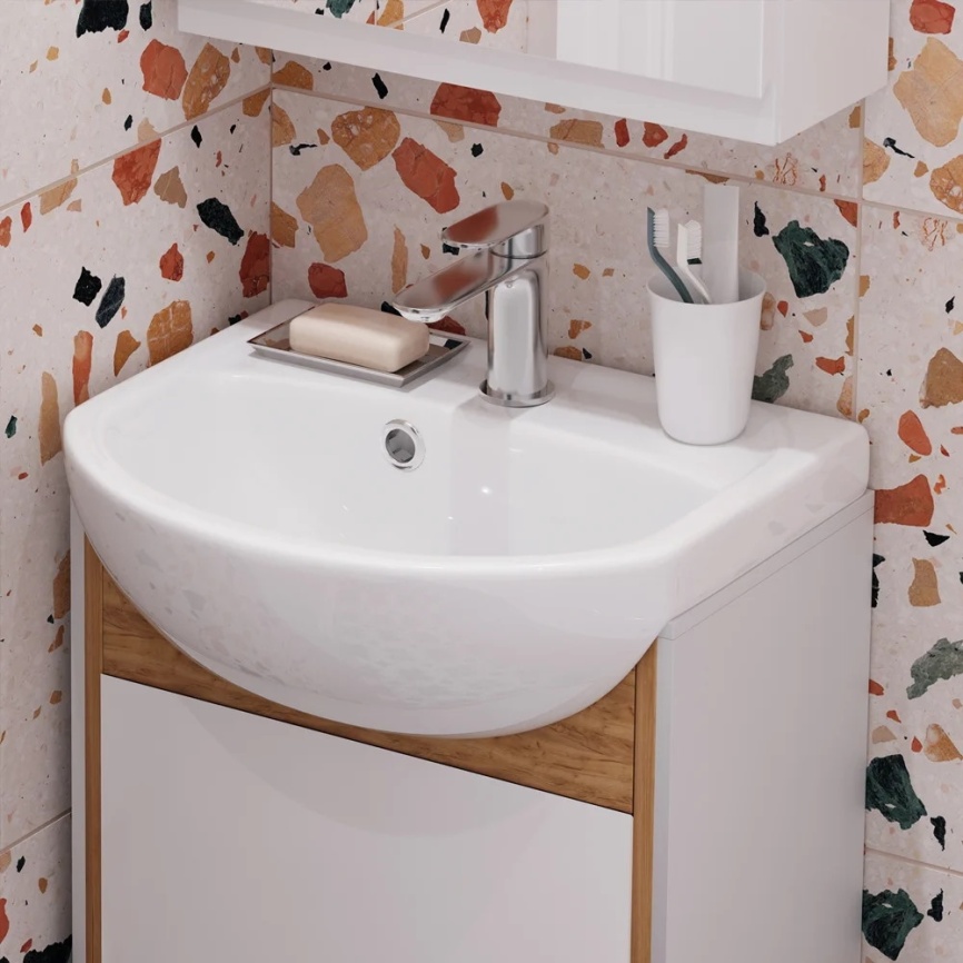 Раковина мебельная SANITA "МАНГО 40", санфарфор, белый фото 4