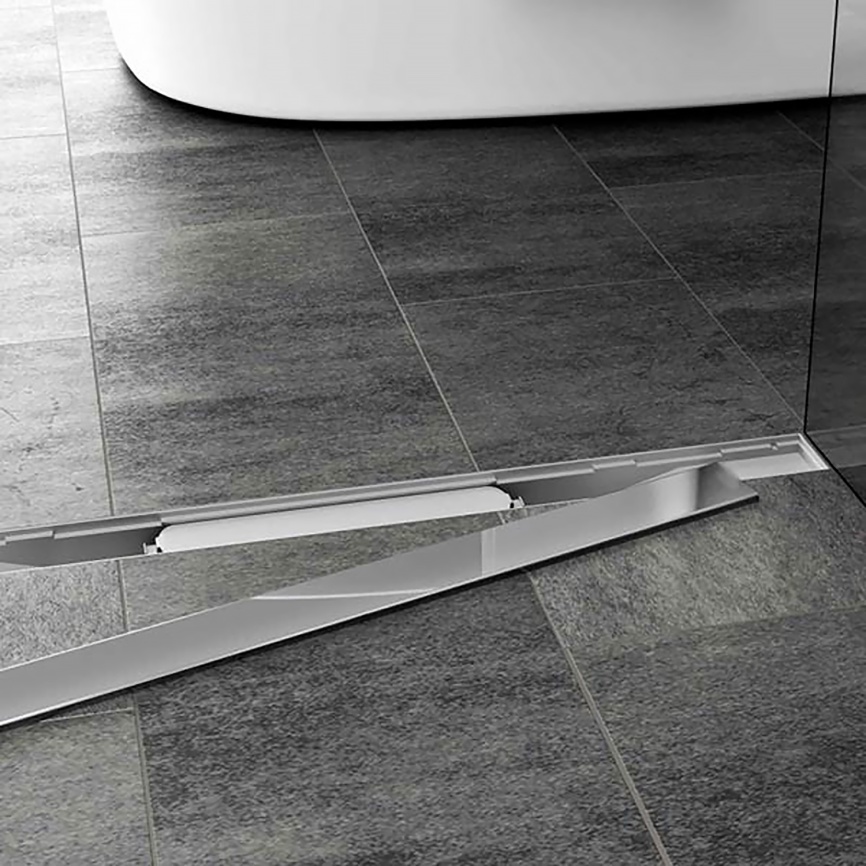 Душевой лоток CHUDEJ D40 Klasik 550 мм, боковой слив, пластиковый, решетка из нержавеющей стали фото 5