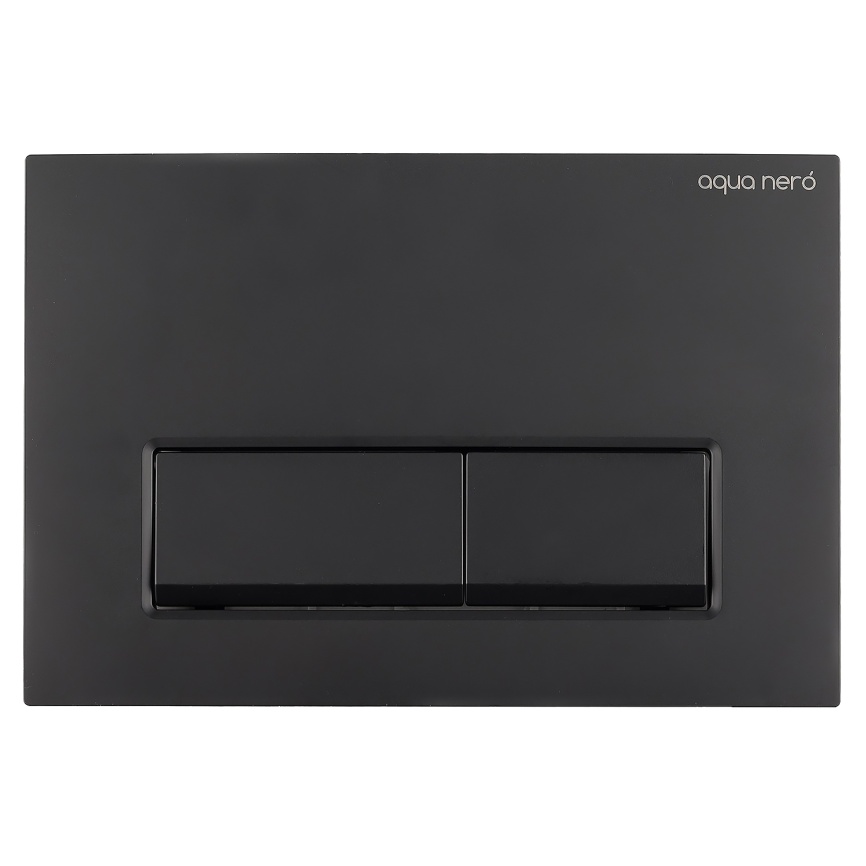 Клавиша смыва AQUA NERO 240х7х160 механическая, прямоугольные кнопки, двойной смыв, пластик, черный  фото 1