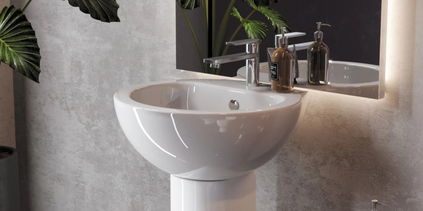 Раковина подвесная SANITA LUXE "Art" 50 санфарфор, белый фото 4