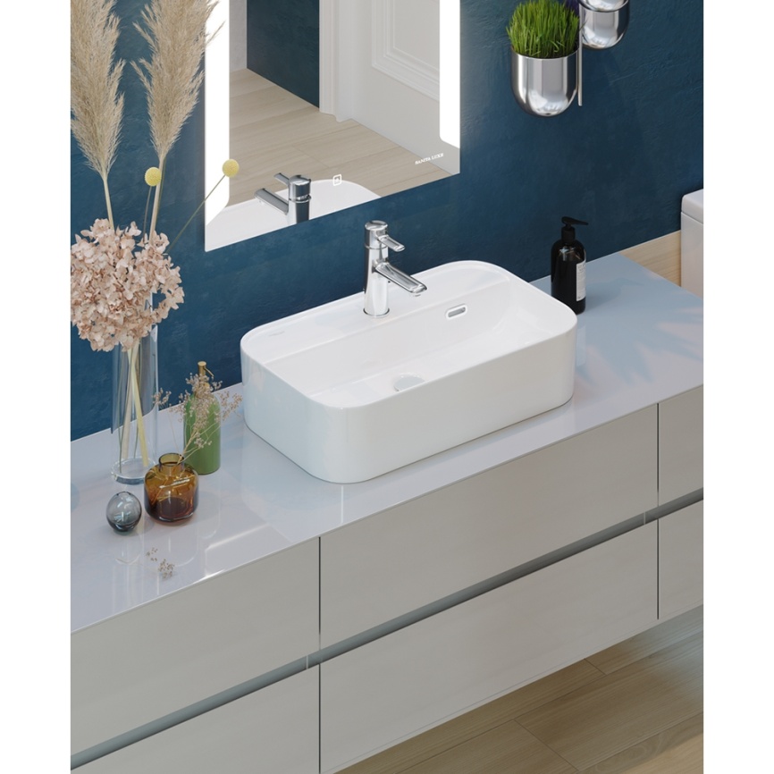 Раковина накладная SANITA LUXE Infinity 60 Shelf санфарфор, белый фото 4