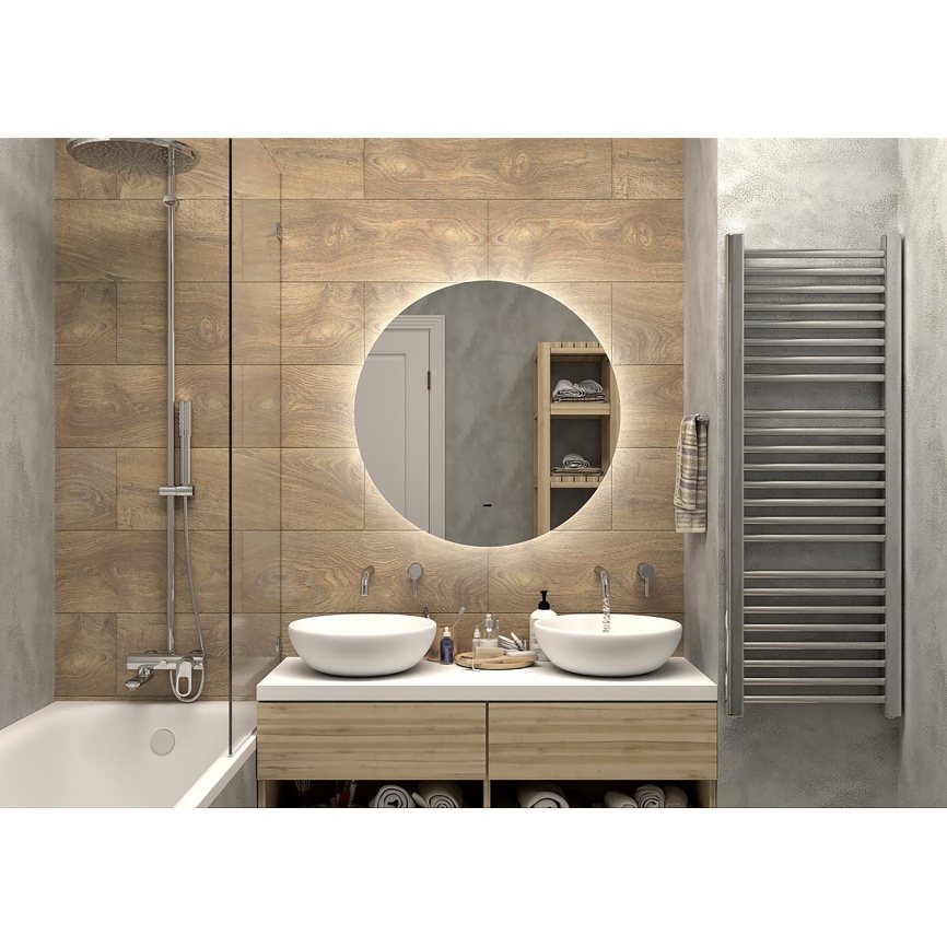 Зеркало AQUA NERO Эстрада D1000 круглое, LED-подсветка,сенсорный выключатель. фото 8