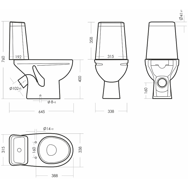 Унитаз-компакт Sanita Марс комфорт 338х645х760 напольный, безободковый, в комплекте с сиденьем микро фото 6