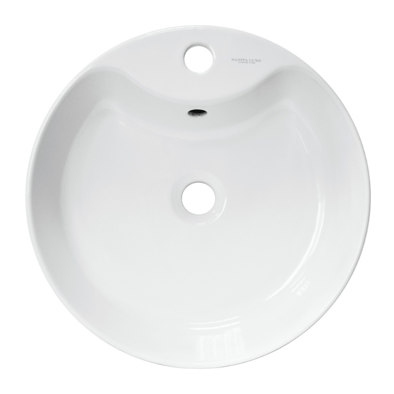 Раковина накладная SANITA LUXE Best 43 Shelf санфарфор, белый фото 3