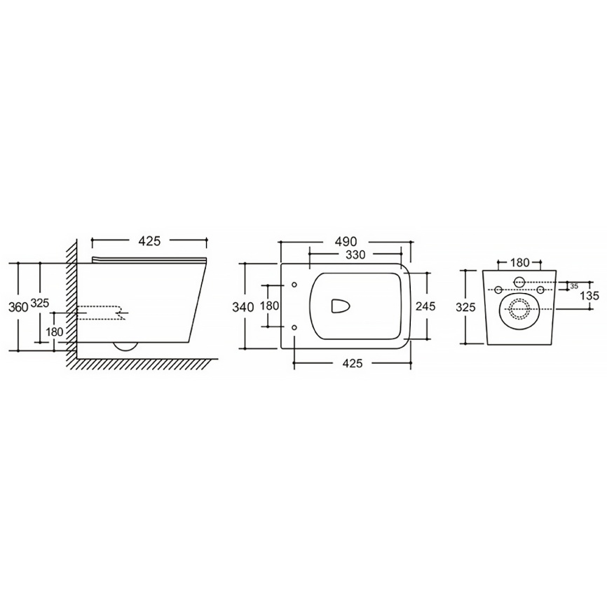 Унитаз подвесной AQUA NERO IRON 360х490х360 безободковый, с быстросъемным сиденьем микролифт, белый фото 16