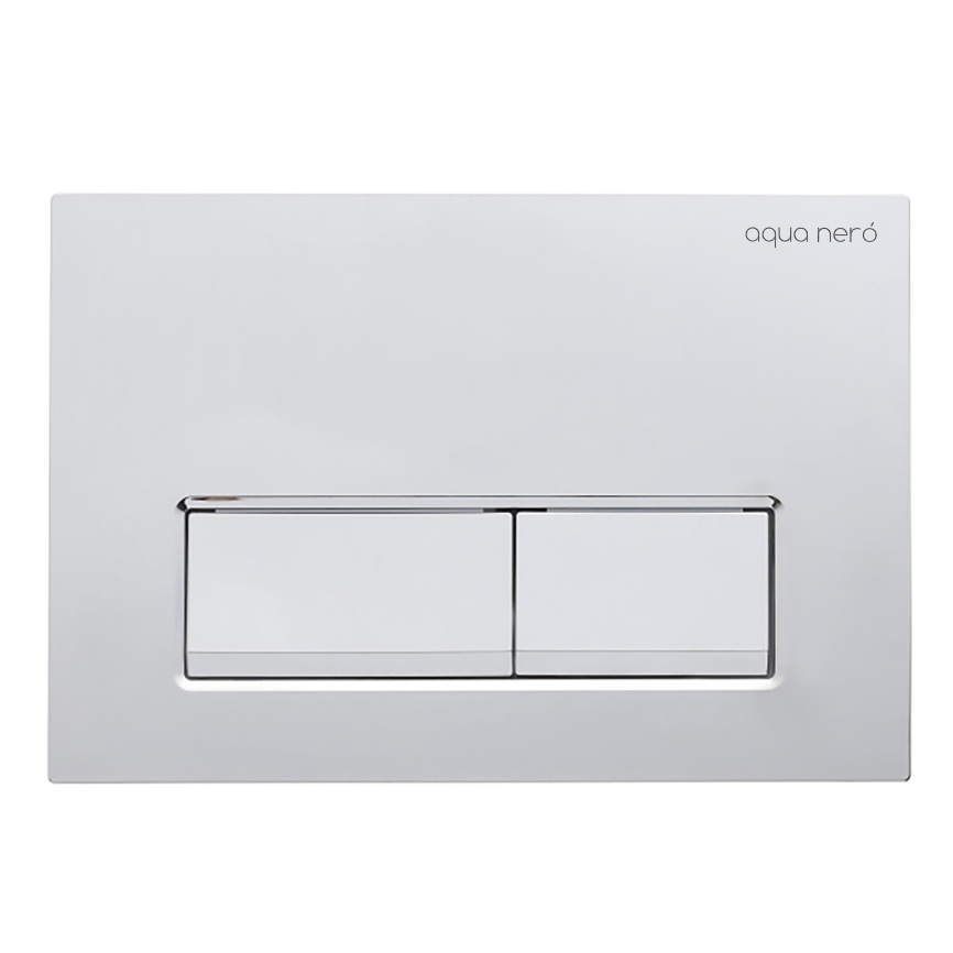 Клавиша смыва AQUA NERO 240х7х160 механическая, прямоугольные кнопки, двойной смыв, пластик, хром гл фото 1