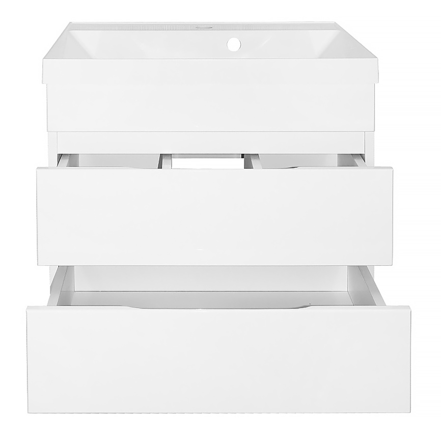 Комплект AQUA NERO Эстелла 60/2 подвесная тумба с раковиной Астория-60, покрытие эмаль, белый глянце фото 7