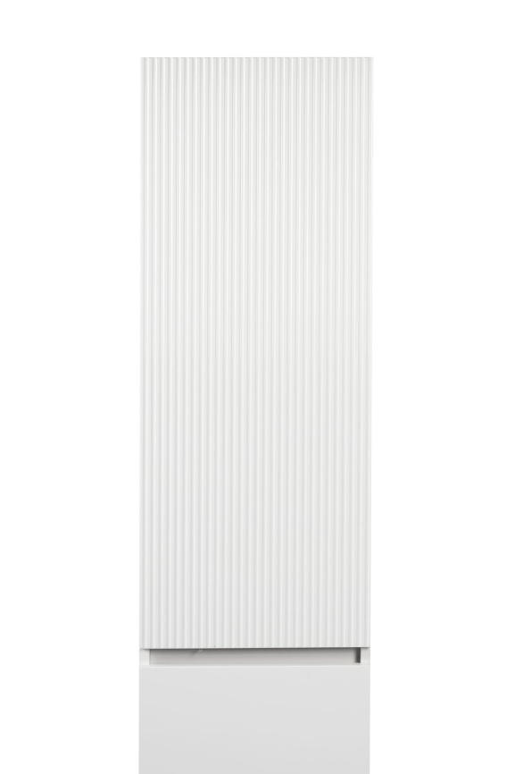 Пенал Акцент 36 левый напольный, рифленый, белый глянец фото 4