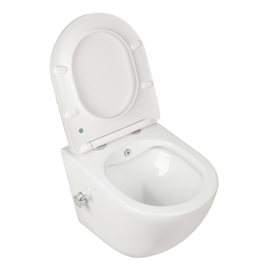 Унитаз подвесной AQUA NERO ARIES 365х490х363 c функцией биде, безободковый, с быстросъемным сиденьем фото 7