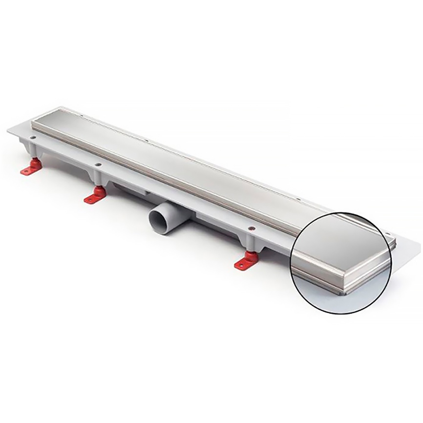 Душевой лоток CHUDEJ D40 Klasik 750 мм, боковой слив, пластиковый, решетка из нержавеющей стали фото 2