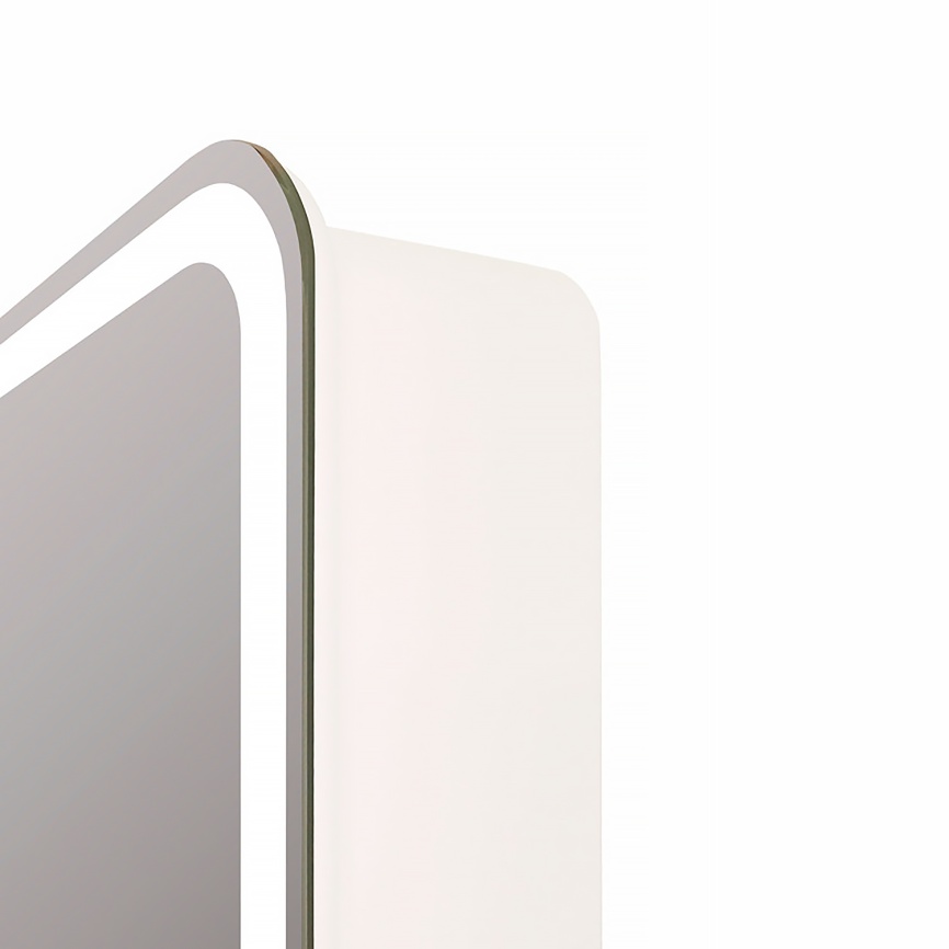 Зеркало-шкаф AQUA NERO "Грайм" 800х150х800 с подсветкой, датчик движения, розетка, белый фото 4