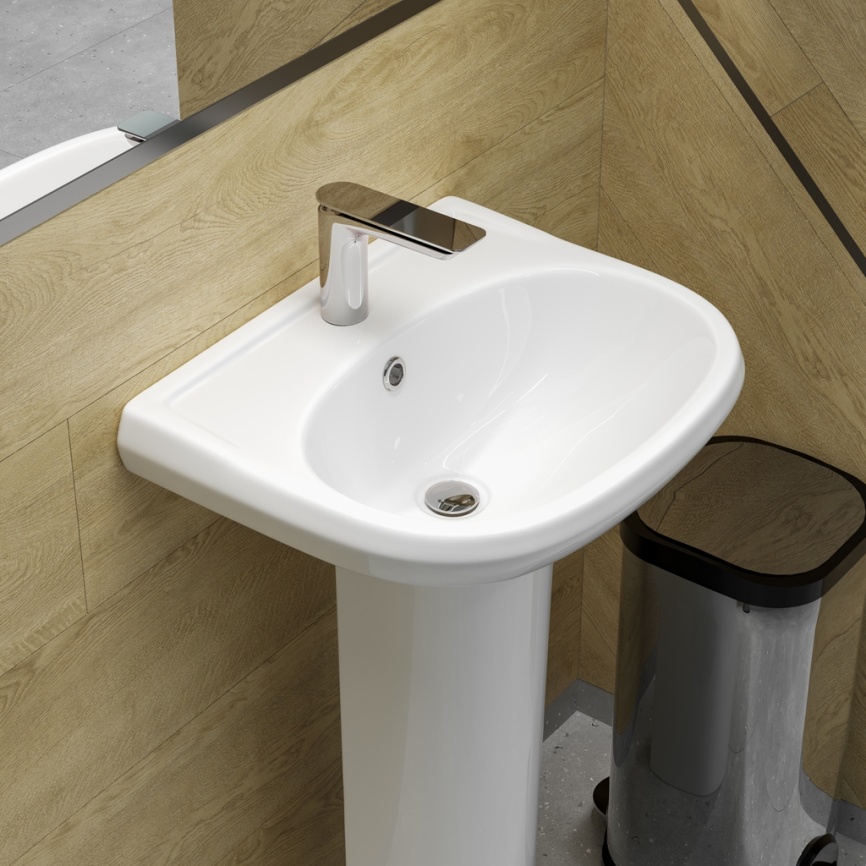 Раковина подвесная SANITA Комфорт 50 санфарфор, белый фото 4