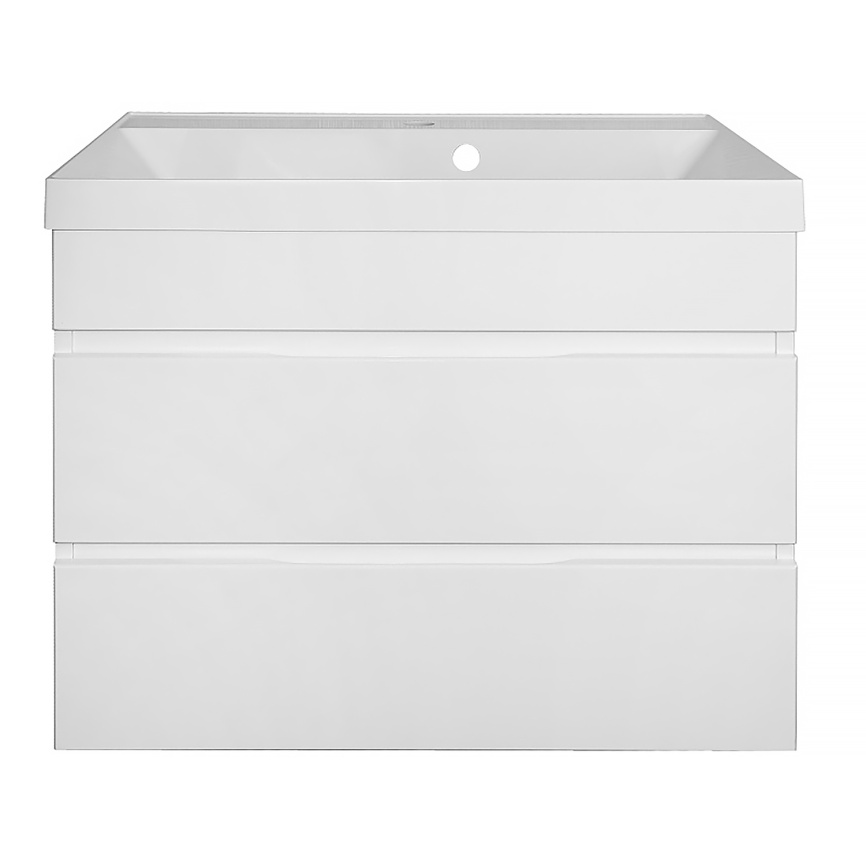 Комплект AQUA NERO Эстелла 70/2 подвесная тумба с раковиной Астория-70, покрытие эмаль, белый глянце фото 3