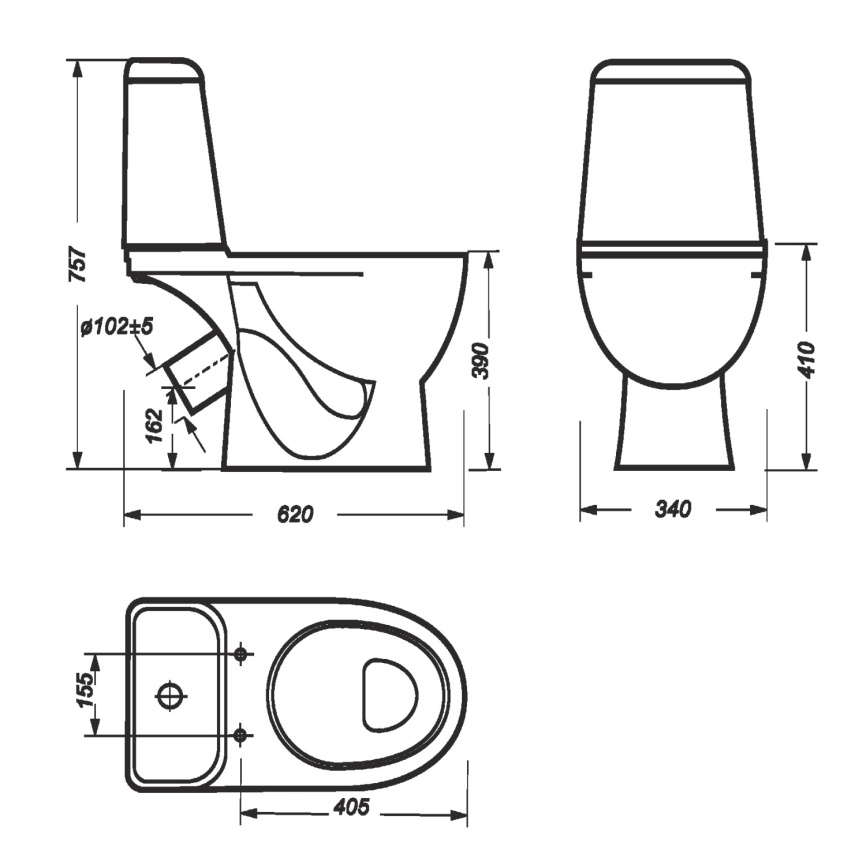 Унитаз-компакт Sanita Luxe Макс 340х620х757 напольный, в комплекте с быстросъемным сиденьем микролиф фото 2