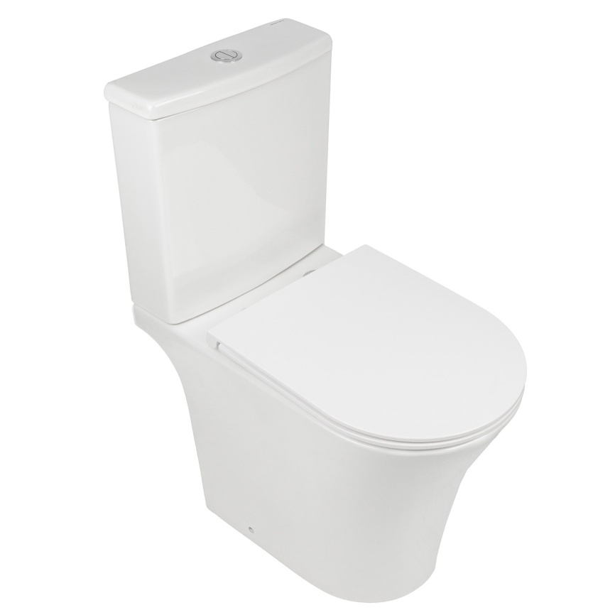 Унитаз-компакт AQUA NERO STAR 378х642х830 безободковый, с быстросъемным сиденьем микролифт, белый фото 2