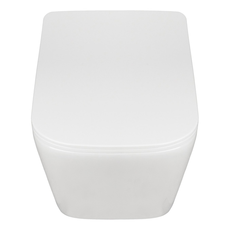 Унитаз подвесной AQUA NERO IRON 360х490х360 безободковый, с быстросъемным сиденьем микролифт, белый фото 5