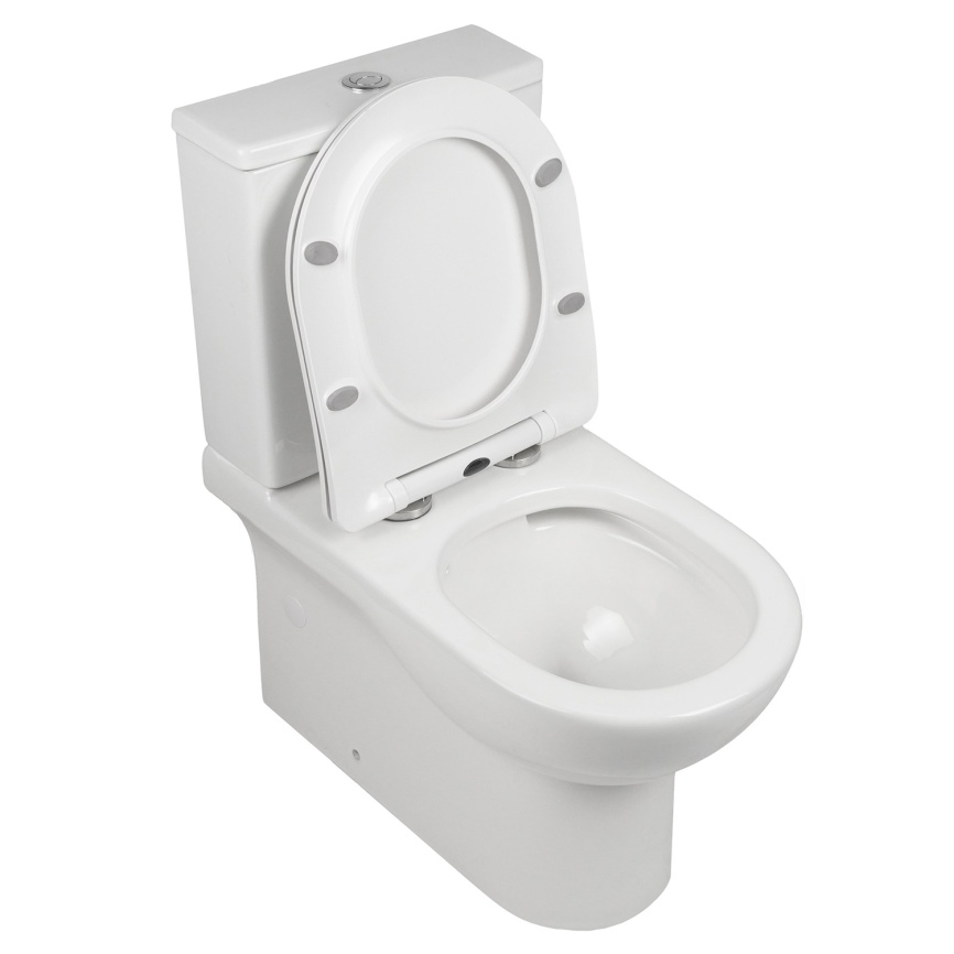 Унитаз-компакт AQUA NERO FIRE 370х640х800 безободковый, с быстросъемным сиденьем микролифт, белый фото 14