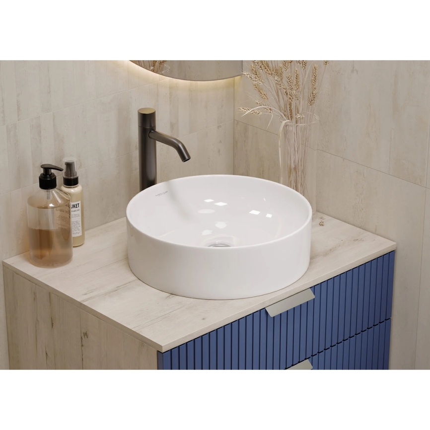 Раковина накладная SANITA LUXE Бест Слим 40 санфарфор, белый фото 5