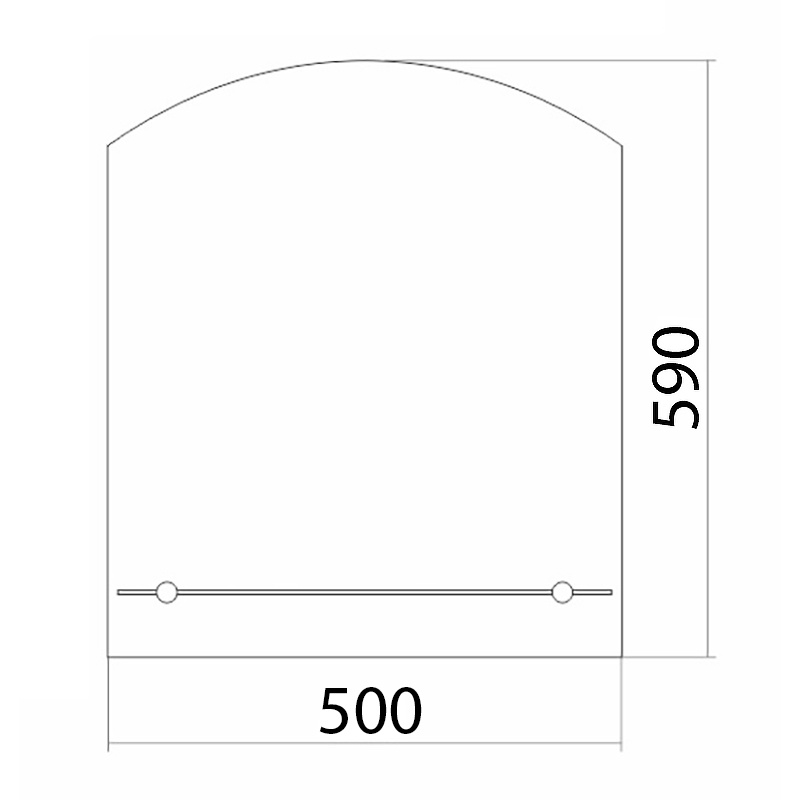 Зеркало AQUA NERO Шанс 500х590 с полкой, подвесное фото 2